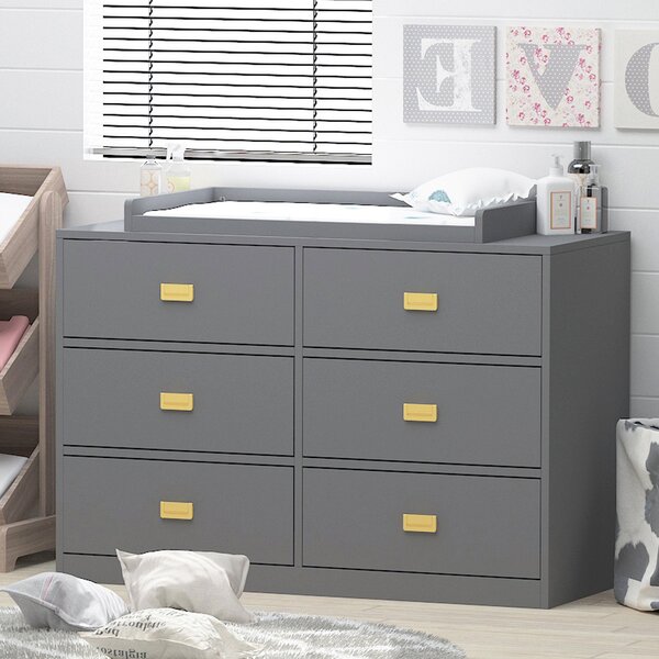 Isabelle & Max™ 6Drawer Changing Table Dresser In Grey Wayfair